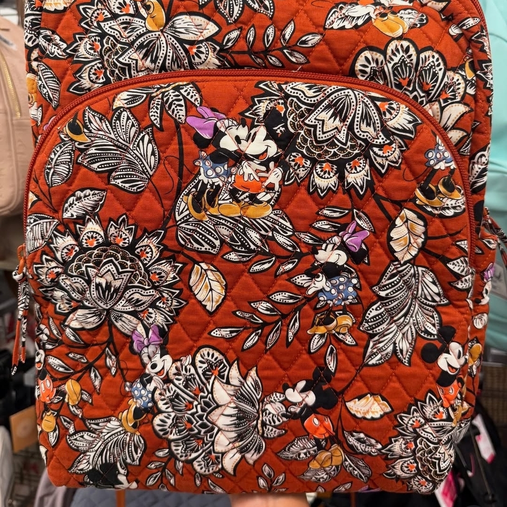 Disney Inspired Vera Bradley Orange Floral Quilted Backpack